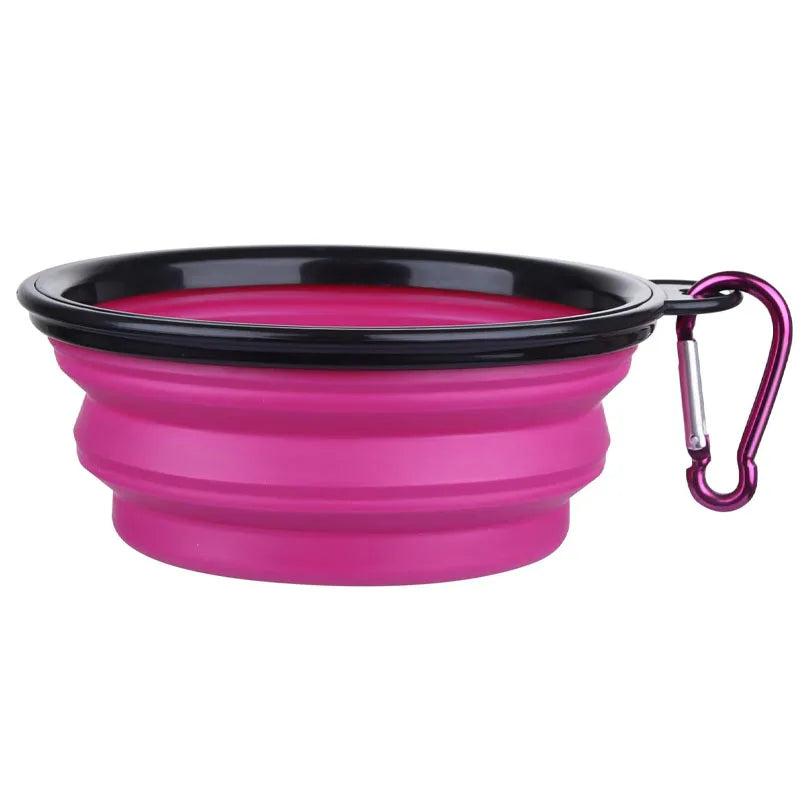 Folding Portable Silicone Dog Feeder Bowl 2 In 1