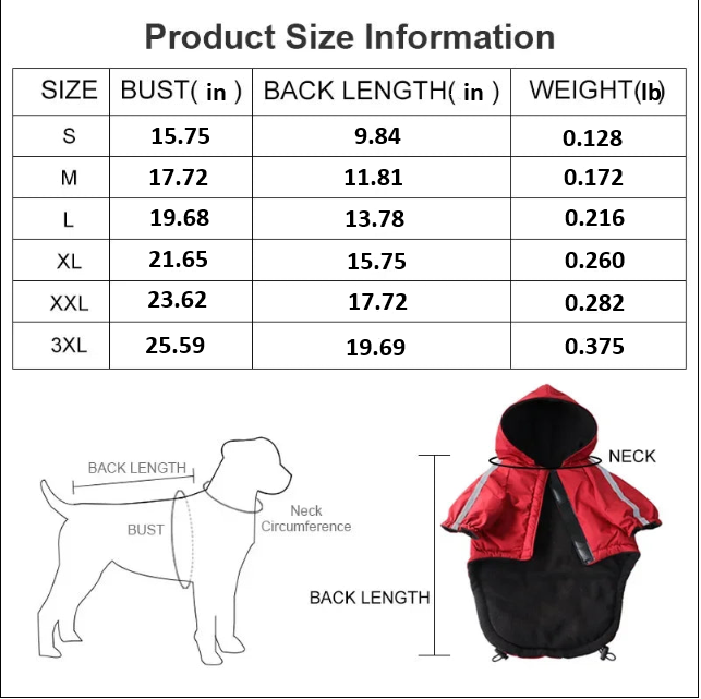 Autumn Winter Pet Dog Waterproof Warm Coat