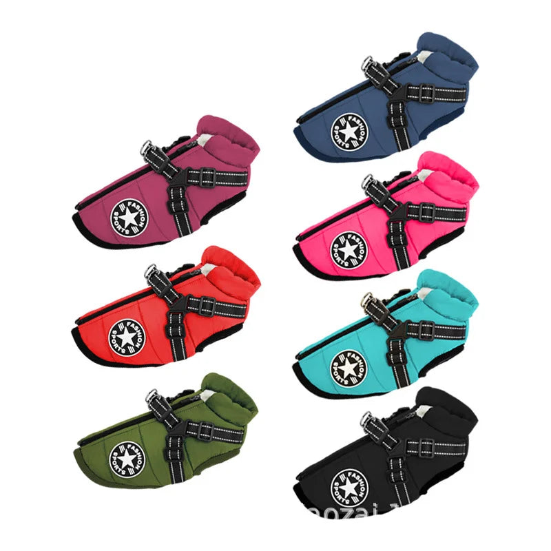 Waterproof Warm Dog Vest Winter With Harness