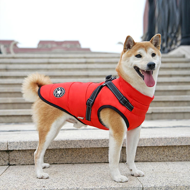 Waterproof Warm Dog Vest Winter With Harness