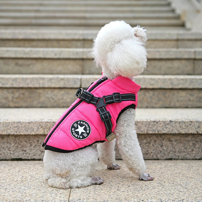 Waterproof Warm Dog Vest Winter With Harness