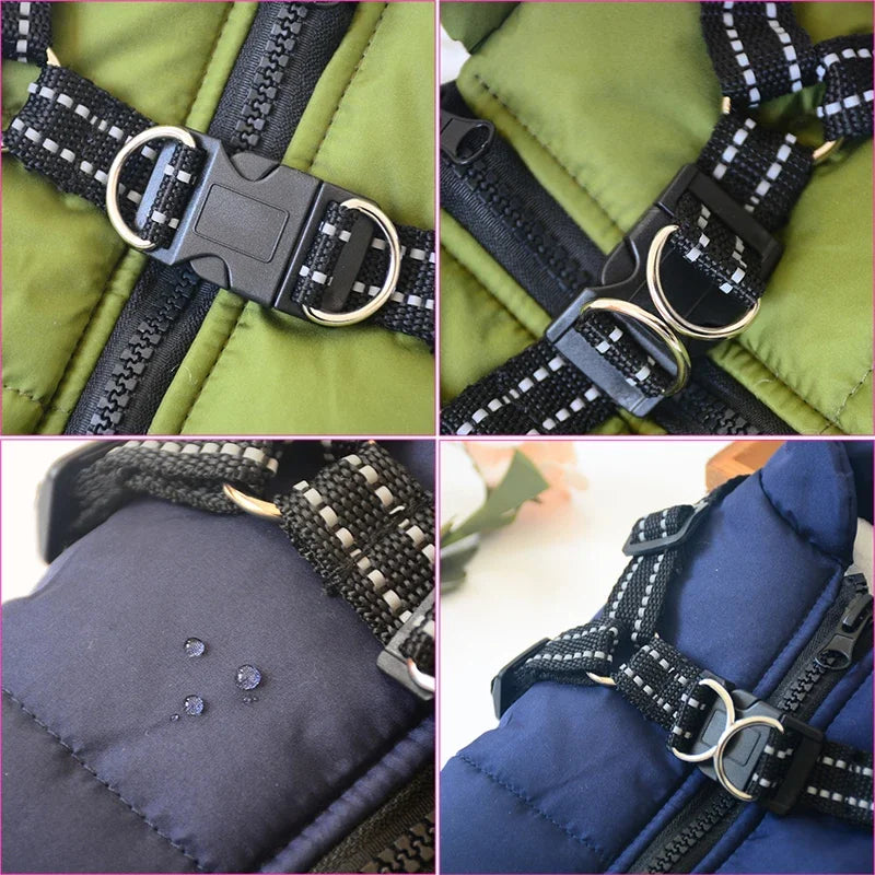 Waterproof Warm Dog Vest Winter With Harness