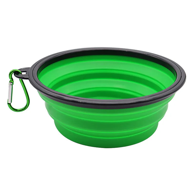 Folding Portable Silicone Dog Feeder Bowl 2 In 1
